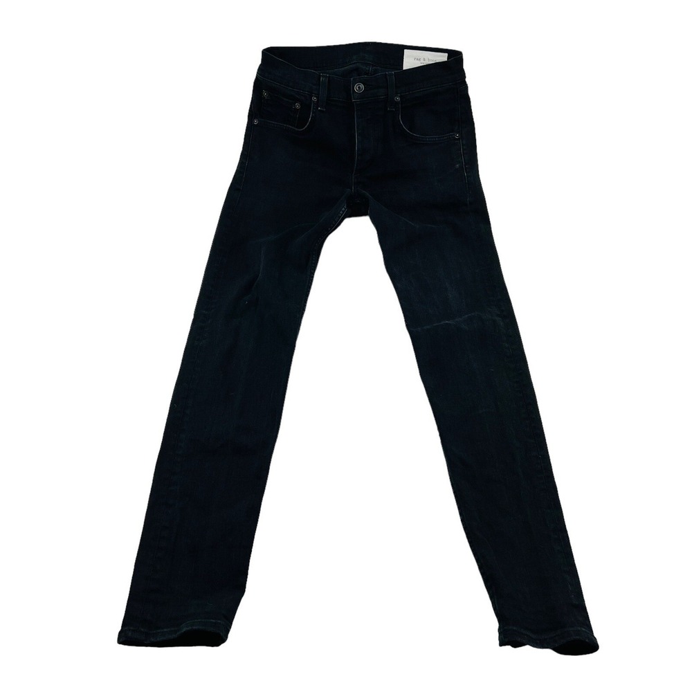 rag & bone Black 5 Pocket Fit 1 Extra Slim Cotton Polyurethane Jeans Size 31X33